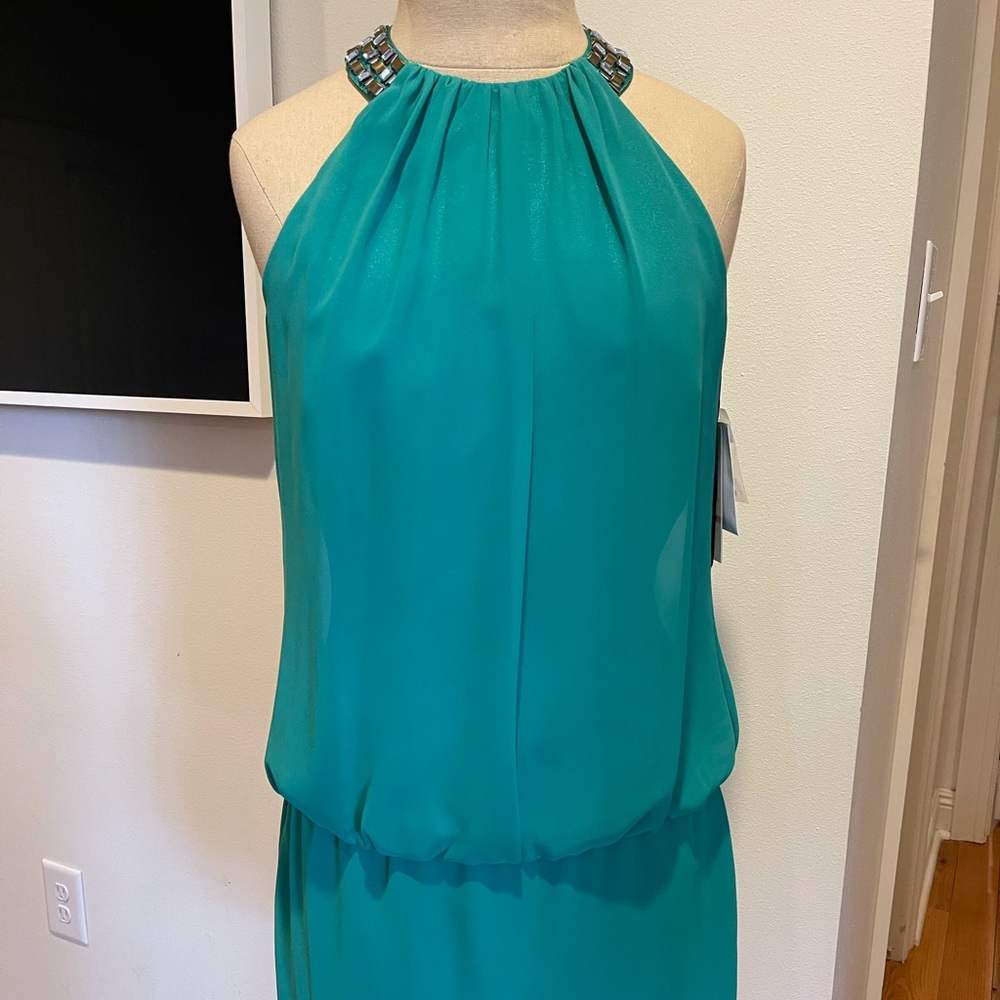 Laundry emerald embellished mini dress